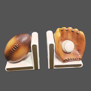 1960s Lefton Sport Bookends Football Baseball READ